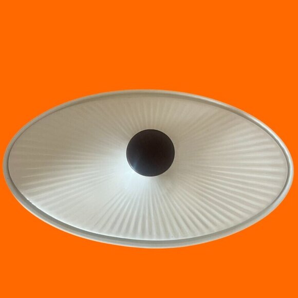 Ernest Sohn MCM White Serving Dish Teak Handle Lid Hall China Ridged 1950 - Picture 2 of 6